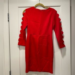 Red long sleeve cut out dress - lulu’s size S